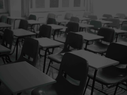 The familiar terrifying sight of an empty classroom in UK schools