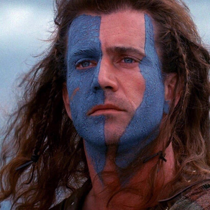 Mel Gibson como William Wallace en «Braveheart» (1995), película de la que también fue director