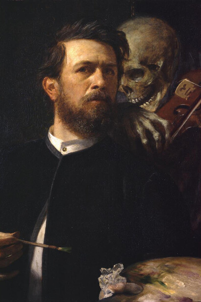 Arnold Böcklin, Self-portrait with death playing the fiddle, 1872. Courtesy of Ateneum