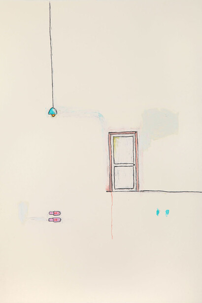 Antonio Cervasio, Senza titolo, 2013, pastelli ad olio su carta fabriano gsm 640, cm 76 x 56. Courtesy Romberg