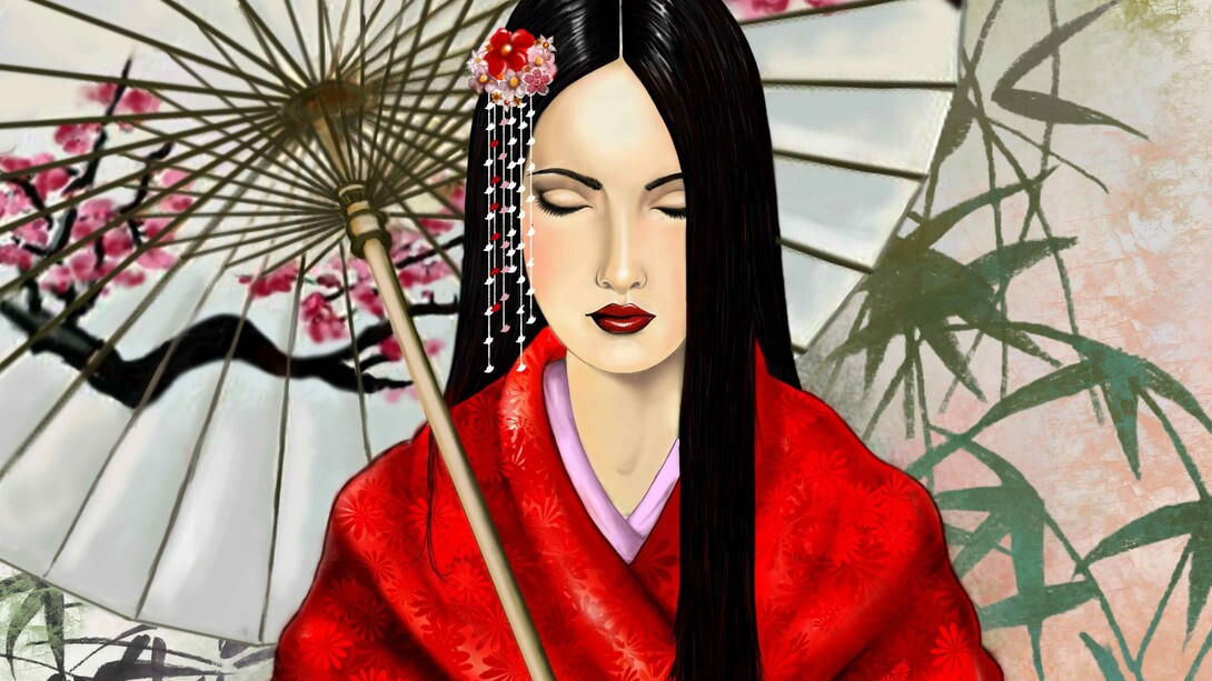 Retrato de una joven china tradicional