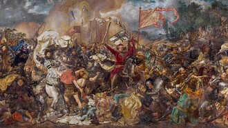 La cultura della guerra nasce da paure, interessi economici e strategie di potere. Jan Matejko, Battaglia di Grunwald, 1878, dettaglio, National Museum, Varsavia, Polonia