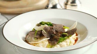 Truffle shaving displayed on a creamy risotto highlighting the potential of Morocco’s fungi