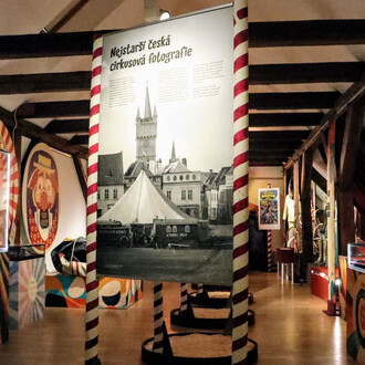 Circus through the changing times, exhibition view. Courtesy of Museum of Czech Puppets and Circus
