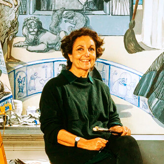 Artista portuguesa Paula Rego. Em Paula Rego as histórias vão emergindo à medida que a obra avança, como se fossem histórias contadas no presente do indicativo
