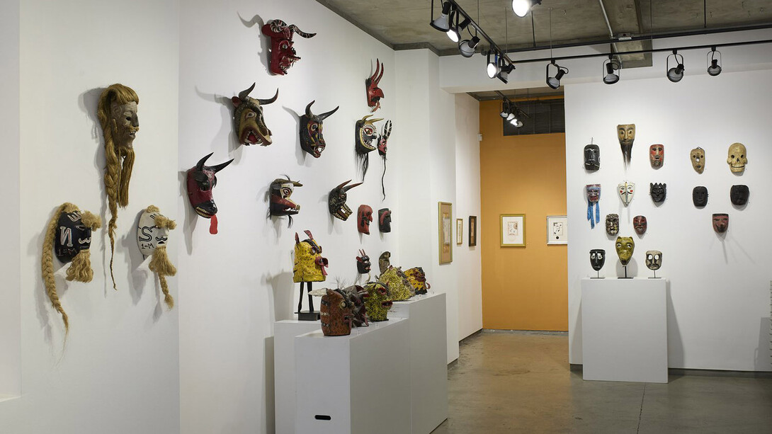 Various artists, Mexican and guatemalan masks, exhibition view. Courtesy of Cavin Morris Gallery