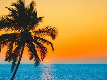 Close-up of a stunning sunset in Goa, India