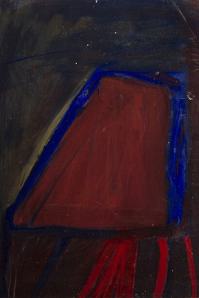 Jay DeFeo, Untitled (Florence), 1952, Tempera and acrylic on paper, 20 x 14 3/4 in,, The Jay DeFeo Foundation owns the copyrights in all works of art by Jay DeFeo. © The Jay DeFeo Foundation /Artists Rights Society (ARS), NY Courtesy Mitchell-Innes & Nash.