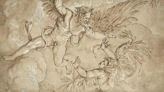 A depiction of Icarus plunging from the heavens, symbolizing the consequences of unchecked ambition and the dangers of technological progress without adequate restraint. Copy after Giulio Romano, The Fall of Icarus (16th century). Photo via The Cleveland Museum of Art/Unsplash