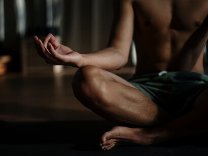 Meditating in Sukhasana fosters mindfulness, helping him to remain present and centred in the midst of life's chaos