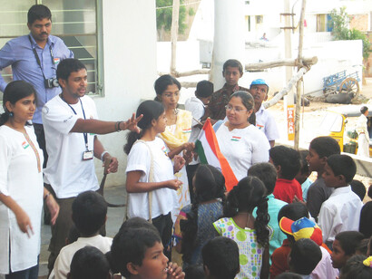 The Indian Independence Day celebrations at a public school in Hyderabad were made even more meaningful with the participation of volunteers from Pankhundi, an NGO dedicated to supporting children and youth in India