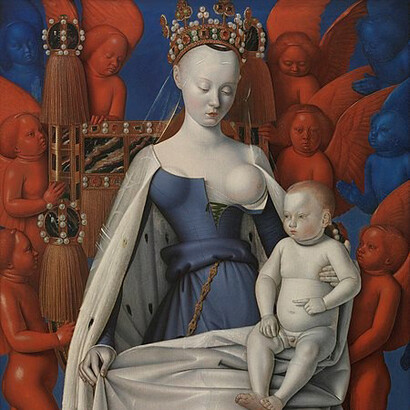 Jean Fouquet Virgin and Child Surrounded by Angels (1452)