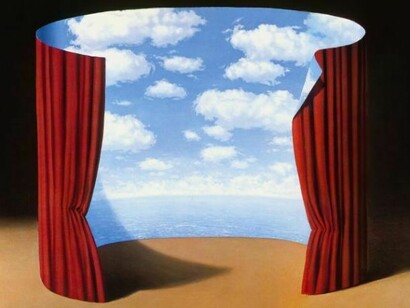 1. René Magritte, Las memorias de un santo, 1960.
Óleo sobre lienzo, 80 x 100 cm.
The Menil Collection, Houston.