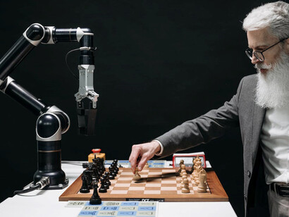 Strategic chess showdown, human vs robot