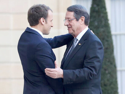 Emmanuel Macron and Nicos Anastasiades