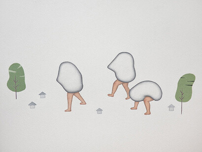 Kanako Ozawa, Machi no mayoke (amulet of the town), 2024. Courtesy of Dorothy Circus Gallery and Jonathan LeVine Projects