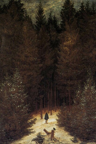 Caspar D. Friedrich: El coracero en el bosque (1813-1814)