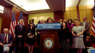 Congresswoman Nancy Pelosi in 2012. House Democratic Leaders held a press conference to highlight the benefits of the Affordable Care Act for America’s families and small businesses