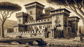 Ricostruzione del Maniero di Castel Volturno, in provincia di Caserta, Italia