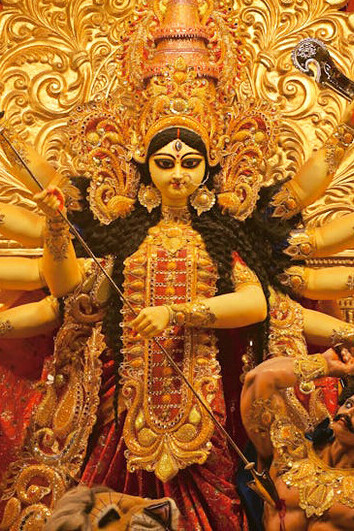 Statue of Maa Durga, the powerful Hindu goddess embodying courage and divine feminine energy