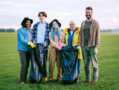 These eco-warriors donning gloves and bags are on a mission to clean up the planet, leaving behind only smiles and a cleaner, greener Earth