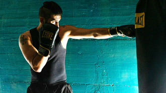 An athlete training and pushing himself