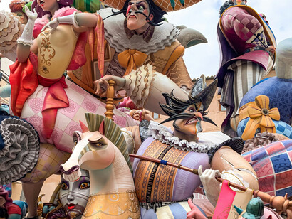 As a highlight of the Fallas Festival in Valencia, Spain, the Falla at Campanar captures the festival’s essence with its stunning craftsmanship and vivid, creative expressions