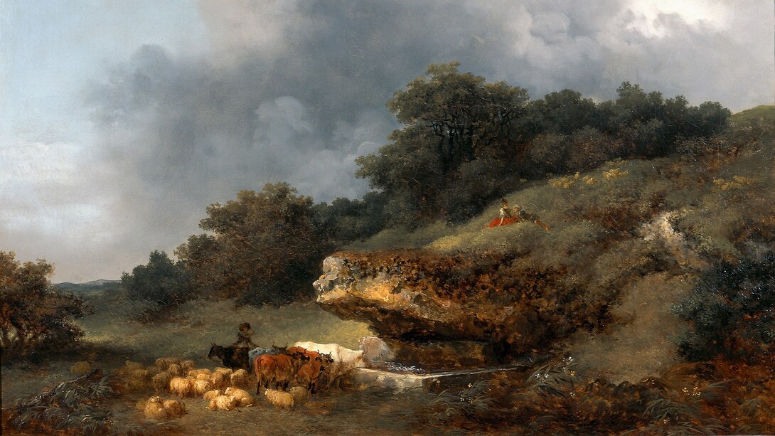 L'abreuvoir, 1763-65, Jean Honoré Fragonard, dettaglio