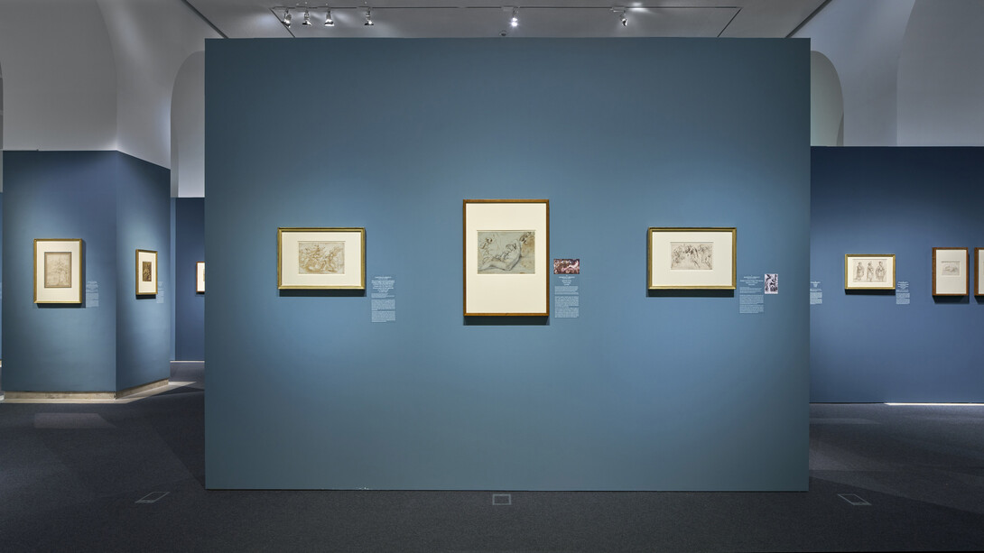 Various artists, Fantasy and passion. Drawing from Carracci to Bernini, exhibition view. Courtesy of Museum Städel