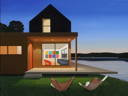 Tom McKinley, Moon on a lake, 2023. Courtesy of Berggruen Gallery