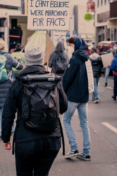 A protest for real information for climate change, Bonn, Germany, 2021