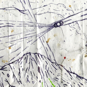 Pope.L, Failure drawing #208, 1.29.05, 2.16.05, 4.10.05, and the sky…(detail), 2005. Courtesy of the Drawing Center