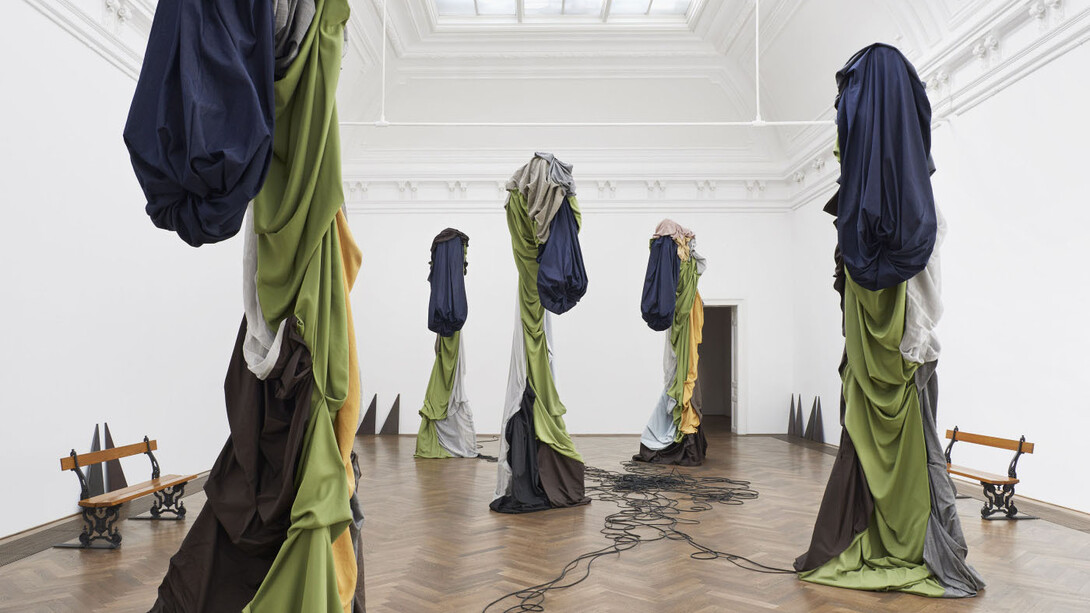 Sandra Mujinga, Time as a shield, exhibition view. Courtesy of Kunsthalle Basel