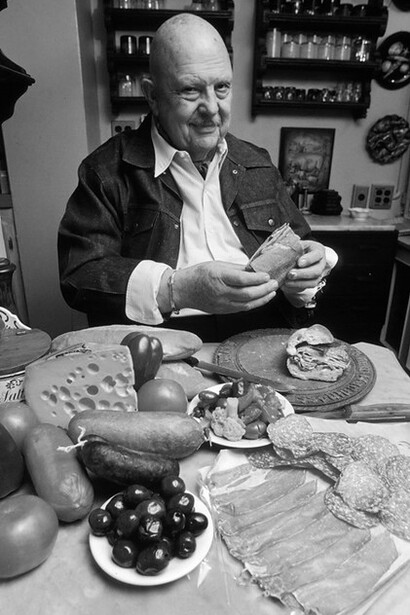James Beard makes a sandwich, photo by ©Dan Wynn, ©Elisabeth Wynn