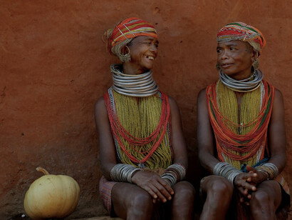 Tribal women gathered together in Jalaput, Odisha, India, showcasing their vibrant culture and community spirit