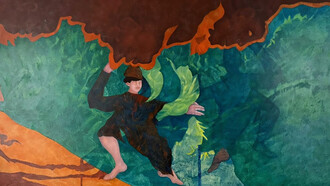 Agostino De Romanis, Shadows of Day and Night, oil on relined paper, 250 x 130 cm, 2003