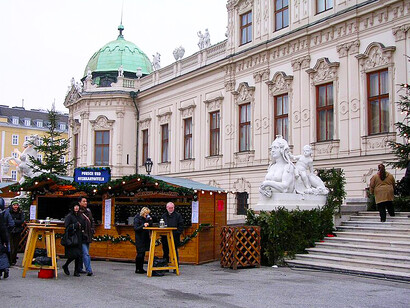 The Belvedere Palace Christmas market in Vienna, Austria