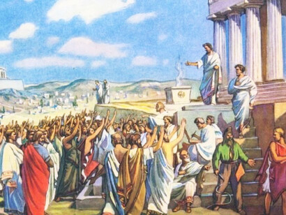 Passionate debates and diverse perspectives define the Athenian assembly of Ancient Greece, showcasing the power of collective decision-making