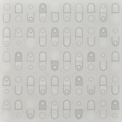 Dodecad #10, housepaint and acrylic on canvas, 120 x 120cm, Mark Weighton, 2015