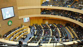 Aperçu du sommet de l'Union africaine marquant son 50e anniversaire, qui s'est tenu à Addis-Abeba, en Éthiopie, le 25 mai 2013
