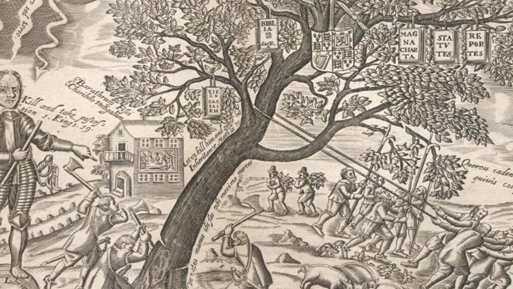 The Royall Oake of Brittayne, print, 1649, England. Museum no. E.217-2002. © Victoria and Albert Museum, London. Purchased through the Julie and Robert Breckman Print Fund