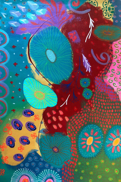 Neelam Padte, Floating flowers. Courtesy of Peninsula Gallery