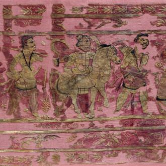 Fragment of an embroidered carpet, Bactria, Xiongnu period, 3rd century BCE – 1st century CE. Courtesy of Museum Rietberg