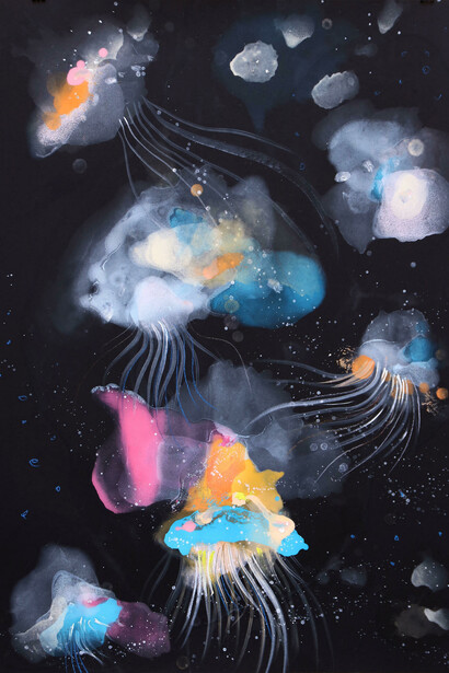Underworld - oil on paper - cm 100x70 - 2019