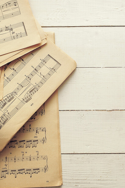 Partituras. A música ficou para segundo plano