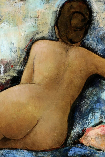 Alain Bonnefoit, Scent of a woman, exhibition painting. Courtesy of Erarta