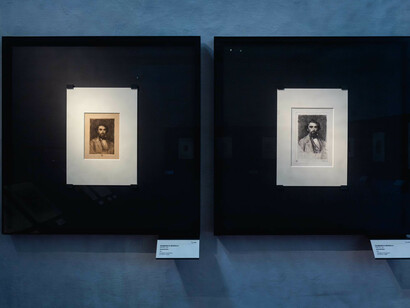 Various artists, Self-portraits on paper by 19th-century masters, exhibition view. Courtesy of Gallerie degli Uffizi