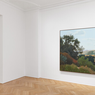 Jake Longstreth, Where we’re going we need roads, exhibition view. Courtesy of Galerie Max Hetzler