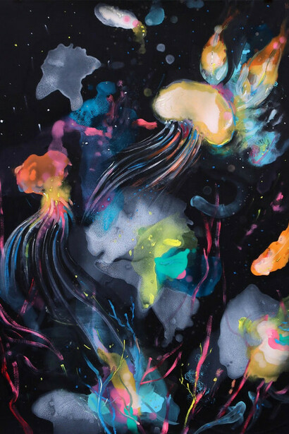 Underworld - oil on paper - cm 100x70 - 2019