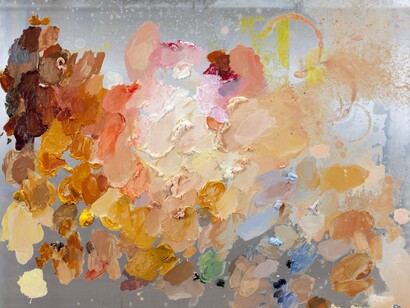 Ida Tursic & Wilfried Mille, Palettes, 2015, oil on offset plate and dibond, 78 x 103 x 0,3 cm, Courtesy of the artist and Galerie Max Hetzler, Berlin | Paris © Ida Tursic & Wilfried Mille